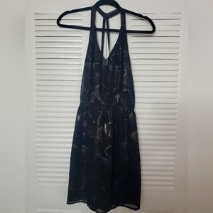 Forever 21, Black & Gold flowy, mini dress.